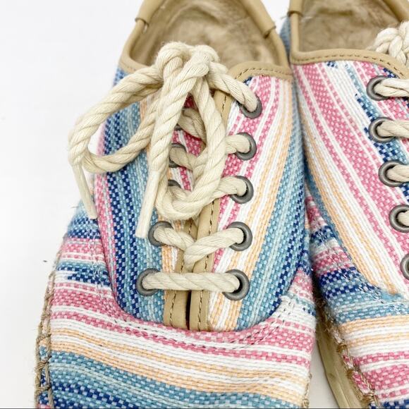 UGG Eyan II Serape Lace Up Pink/Blue Jute low top Sneakers size 6 - Picture 10 of 13
